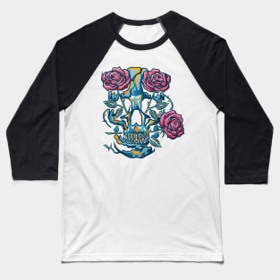 Skulls and roses Baseball T-Shirt